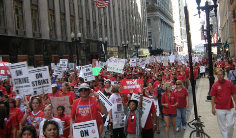 In 2012, Chicago teachers went on strike to protest the assault on rights of students and educators led by Mayor Emanuel under the banner of "school reform." The latest "reform" includes firing 347 teachers, overwhelmingly African Americans.